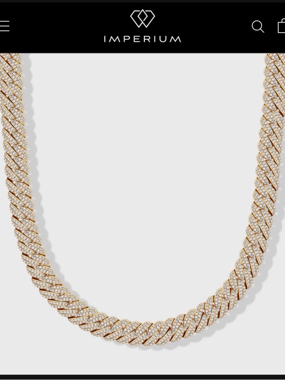 Rose Gold Pave Cuban Link Necklace